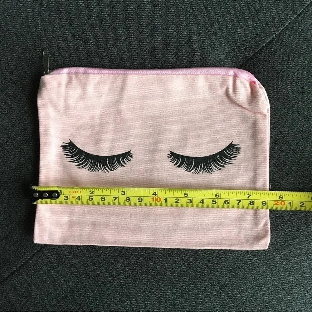 Eyelashes Makeup Bag, Travel Pouch, Pink, Black